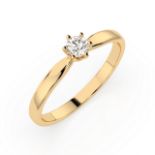 Ring 585/14kt Gelbgold mit Diamant 0,10 ct G/SI
