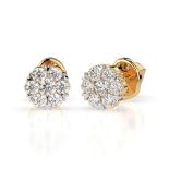Ohrringe 585/14kt Gelbgold mit 14 Diamanten 0,24 ct G/SI