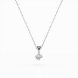 Halskette mit Anhänger 585/14kt Weißgold mit Diamant 0,08 ct G/SI