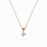 Halskette mit Anhänger 585/14kt Gelbgold mit Diamant 0,08 ct G/SI