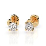 Ohrringe 585/14kt Gelbgold mit 2 Diamanten 0,12 ct G/SI