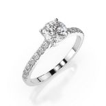 Ring 585/14kt Weißgold mit 15 Diamanten 0,61 ct G/SI