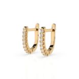 Ohrringe 585/14kt Gelbgold mit 16 Diamanten 0,32 ct G/SI