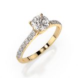 Ring 585/14kt Gelbgold mit 15 Diamanten 0,61 ct G/SI