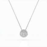Halskette mit Anhänger 585/14kt Weißgold mit 25 Diamanten 0,14 ct G/SI