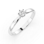 Ring 585/14kt Weißgold mit Diamant 0,10 ct G/SI