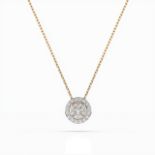 Halskette mit Anhänger 585/14kt Gelbgold mit 25 Diamanten 0,14 ct G/SI