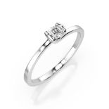 Ring 585/14kt Weißgold mit Diamant 0,10 ct G/SI