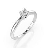Ring 585/14kt Weißgold mit Diamant 0,06 ct G/SI