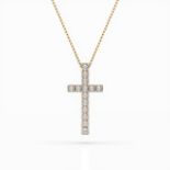 Halskette mit Anhänger 585/14kt Gelbgold mit 13 Diamanten 0,20 ct G/SI