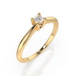 Ring 585/14kt Gelbgold mit Diamant 0,06 ct G/SI