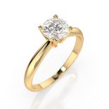 Ring 585/14kt Gelbgold mit Diamant 0,50 ct G/SI - GIA zertifiziert