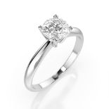 Ring 585/14kt Weißgold mit Diamant 0,50 ct G/SI - GIA zertifiziert