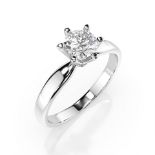 Ring 585/14kt Weißgold mit Diamant 0,50 ct G/SI - GIA zertifiziert
