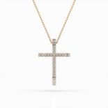 Halskette mit Anhänger 585/14kt Gelbgold mit 27 Diamanten 0,14 ct G/SI