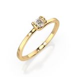 Ring 585/14kt Gelbgold mit Diamant 0,10 ct G/SI