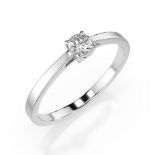 Ring 585/14kt Weißgold mit Diamant 0,20 ct G/SI