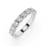 Ring 585/14kt Weißgold mit 9 Diamanten 0,78 ct G/SI