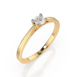 Ring 585/14kt Gelbgold mit Diamant 0,15 ct G/SI