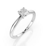 Ring 585/14kt Weißgold mit Diamant 0,20 ct G/SI