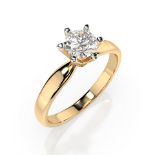 Ring 585/14kt Gelbgold mit Diamant 0,50 ct G/SI - GIA zertifiziert